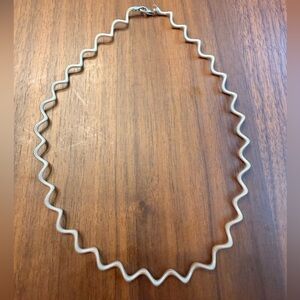 Silver Wavy Choker Necklace
